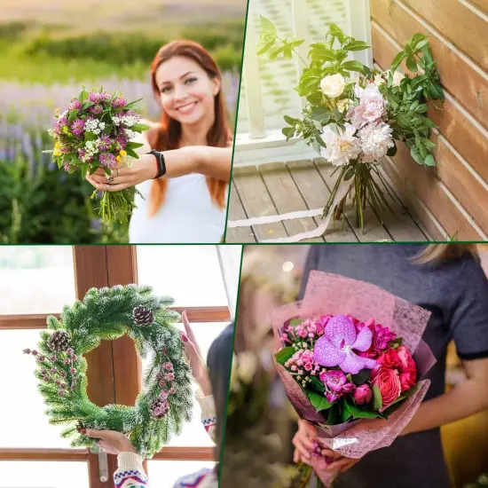 2 Pack Floral Wire 22 Gauge Floral Flexible Paddle Wire 38 Yards Green Flower Wire for Crafts Floral Flower Arrangements for Garland Wreaths Wire for Christmas Tree DIY Wreath Florist Wire (Green) {3}