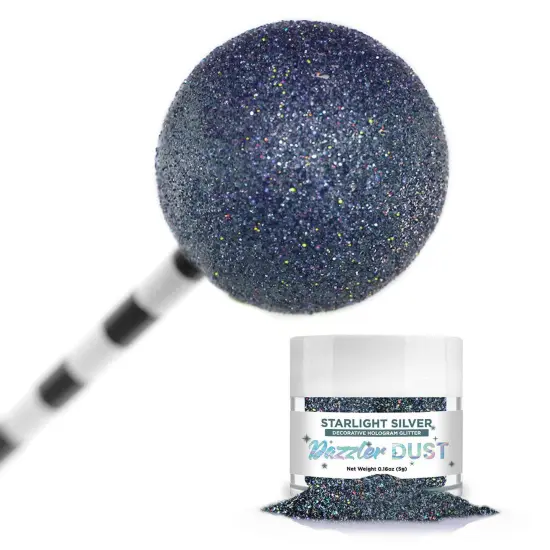 Bakell - Starlight Silver Dazzler Dust (5g, 1x Jar) Non-Toxic Decorating Glitter for Arts and Crafts {1}
