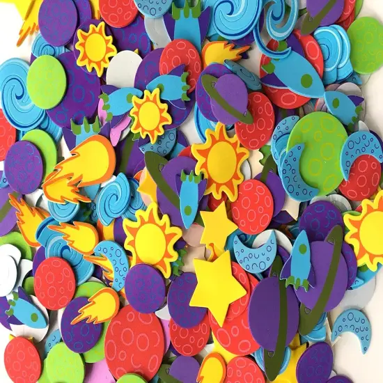 Self Adhesive Craft Stickers, Carnival, Planets, Farm Animals, Princess Themed Stickers (500 Piece Party Packs) (Planets) {2}