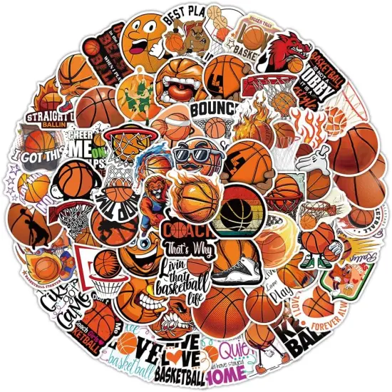 150Pcs Basketball Stickers, Sports Stickers for Water Bottles, Basketball Gifts for Teen Boys, Vinyl Waterproof Stickers for Luggage Car Laptop Skateboard Keyboard {1}