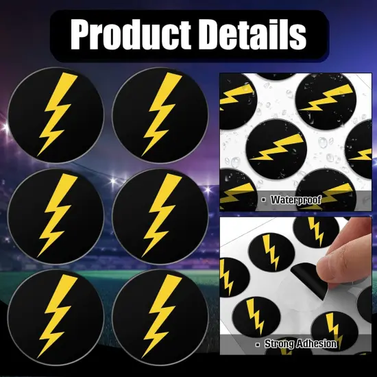 200 Pcs Helmet Stickers Baseball Softball Helmet Award Baseball Stickers 1.1 Inch Lightning Bolt Vinyl Decals Self Adhesive for Softball Lacrosse Wall(Black Print Gold) {4}