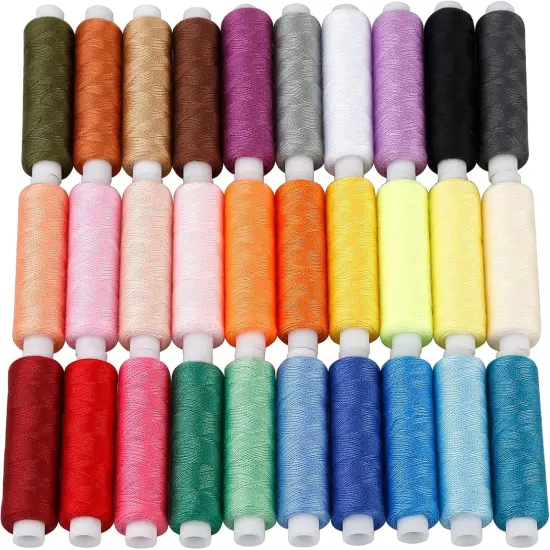 Sewing Threads Kits, 30 Colors Polyester 250 Yards Per Spools for Hand Sewing & Embroidery {2}