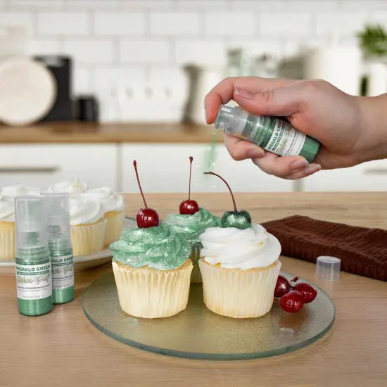 Bakell - Emerald Green Tinker Dust Edible Glitter (4g, 1x Spray Pump) for Food, Desserts, and Beverages! {4}