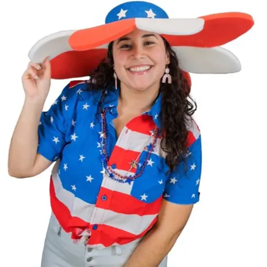USA Flower Pamela Vibrant & Patriotic Party Hat {2}