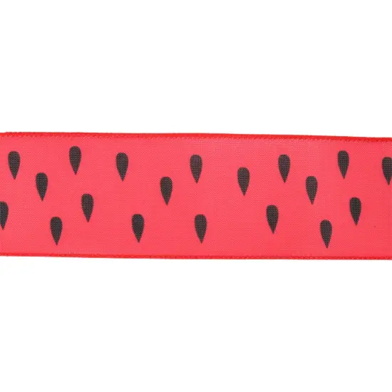 2 1/2" Wired Ribbon | Watermelon Seeds | 10 Yard Roll {6}