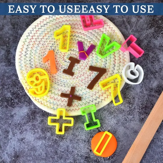 Plastic Mini Cookie Cutter Set Alphabet & Number Biscuit Cutters 41 Pieces {3}