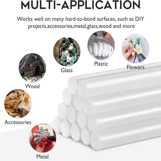 Full Size Hot Glue Sticks Bulk of 25pcs, 4" x 0.43 inch Diameter, Compatible with Most Hot Glue Gun, 11.2x100mm All-Purpose Clean Hot Melting Silicone for DIY, Craft, Christmas Decorations {4}