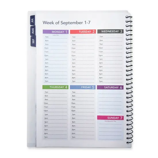 RE-FOCUS THE CREATIVE OFFICE 2025-2026 July through June Academic Calendar Planner &ndash; Weekly & Monthly Views with Time Slots | Durable & Portable Design Black {3}
