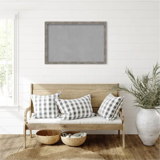 Marred Wood Framed Magnetic Board Marred Pewter {6}