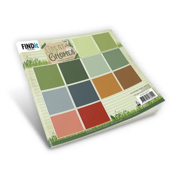 Find It Trading Yvonne Creations Paper Pack 8"X8" 12/Pkg-Solid Colors, Great Gnomes {1}