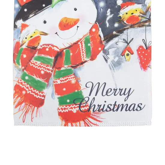 Northlight Snowman and Birds Merry Christmas Outdoor Garden Flag 12.5" x 18" White {5}