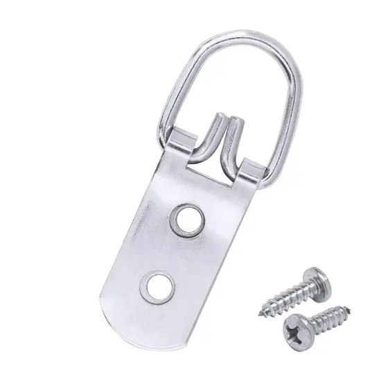 Framer Supply Heavy Duty 2 Hole Steel D-Ring Picture Hangers & #6 1/2" Pan Head Philips Screws {5}