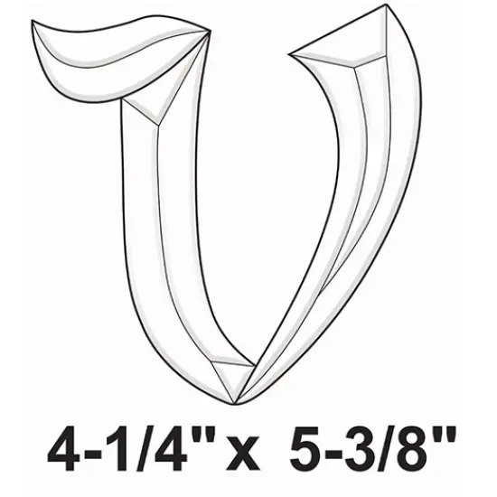 5" x 5-3/8" Exquisite Clear Glass Letter V Bevel Cluster BLV {2}