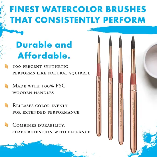 Princeton Series 4750 Neptune Synthetic Squirrel Brush-Short Handle Travel Set 4PC {7}