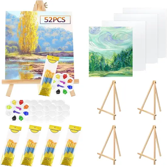 52 Pcs Art Canvas Painting Kit Supplies Set for Kids {1}