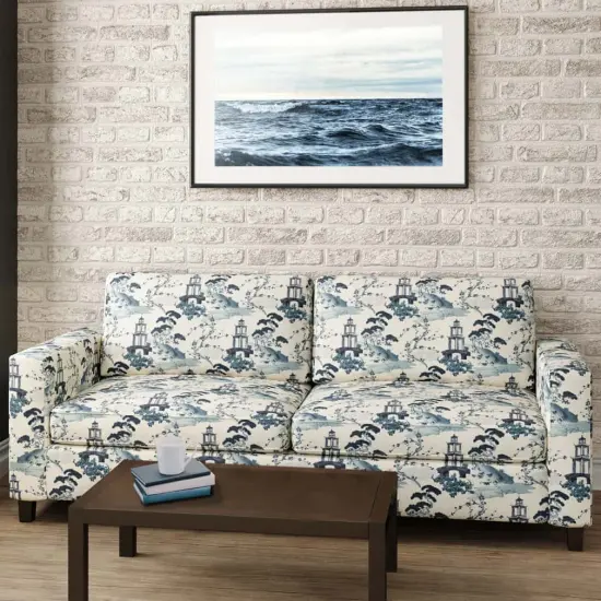 Upholstery Fabric - Blue Global,Toile Upholstery Fabric 54 Inches" {3}