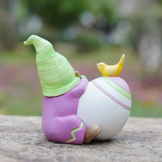 Easter Gnomes-Decorations Spring Tabletop Ornaments - Spring Decor Resin Faceless Easter Gnomes with Egg Figurines for Easter Gifts Theme Party or Basket Stuffers 4*2.5*3.5 inch {3}