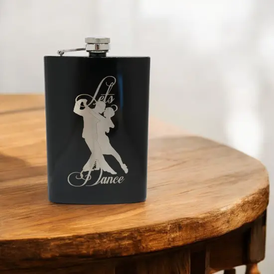 8oz BLACK Let's Dance Flask {3}