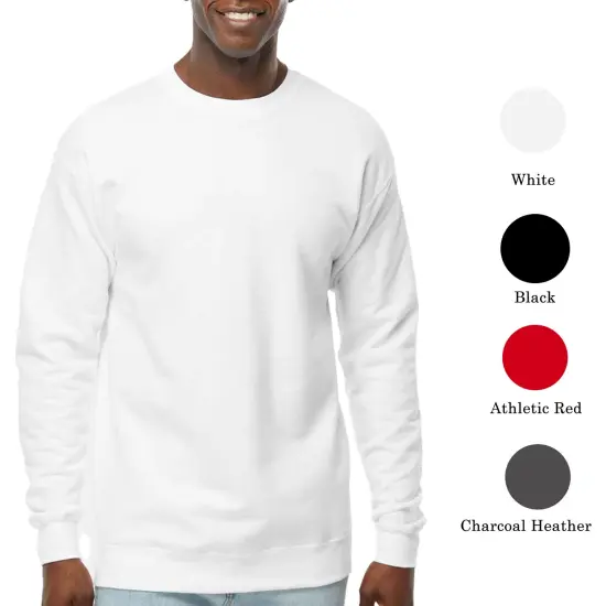 Hanes Perfect Fleece Crewneck Long Sleeve T-shirt Casual Multicolor Trendy Tee Light steel {3}