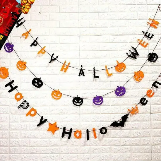 3 Pack Halloween Decoration Banners Water Proof Indoor Outdoor Trick or Treat {4}