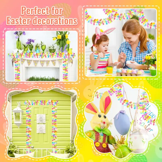 50FT Easter Tinsel Garland Hanging Streamers Decorations for Tree Stairs Mantle Hanging Oranment Outdoor Indoor Party Supplies (Rabbit) {5}