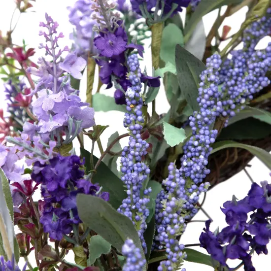 Northlight Lavender Artificial Spring Floral Wreath, Purple and Green - 18-Inch {7}