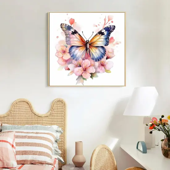 Framed Paint by Numbers Kit for Adults Beginners & Kids Ages 8-12, Butterfly Flowers Acrylic Easy Paint by Number with Frame, Paint by Number Kits on Canvas Framed (10 * 10 Inch, without Easel) {3}