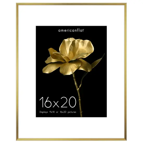 Americanflat Aluminum Picture Frame with Mat - Metal Photo Frame - Black Metal Molding Frame - Shatter Resistant Glass - Hanging Hardware {1}