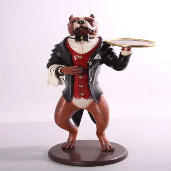 Pit Bull Butler Statue {3}