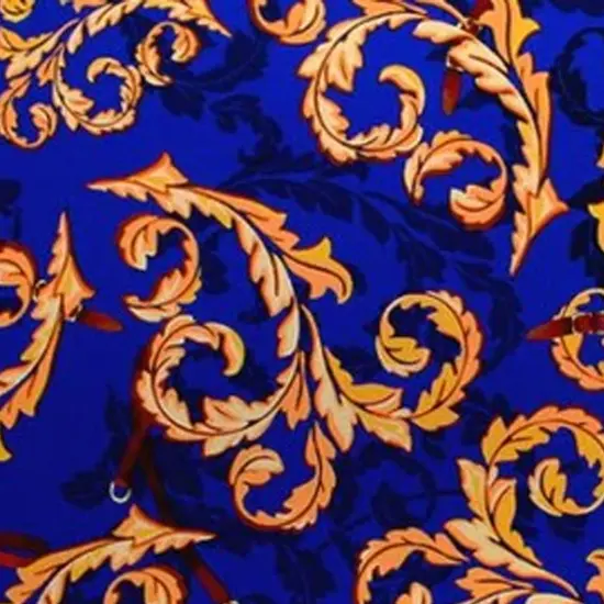 Vintage Gold Paisley Printed Spandex {3}