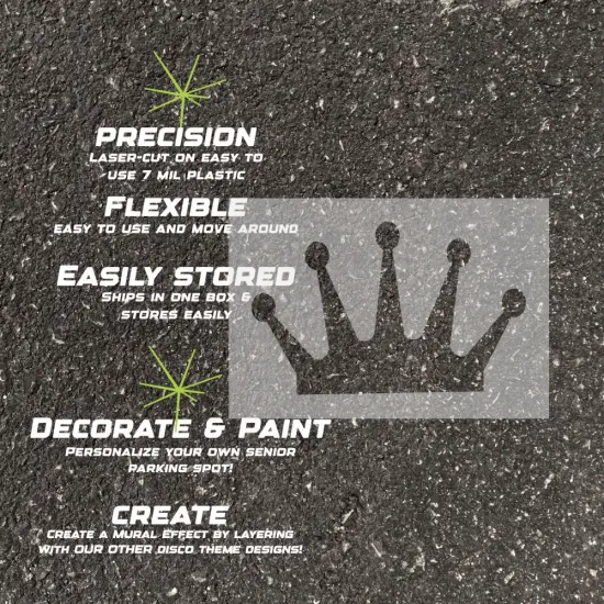 Crown Parking Space Stencil | High School Senior Parking Spot Stencil | Reusable Stencil | Stencil Ease | {1}