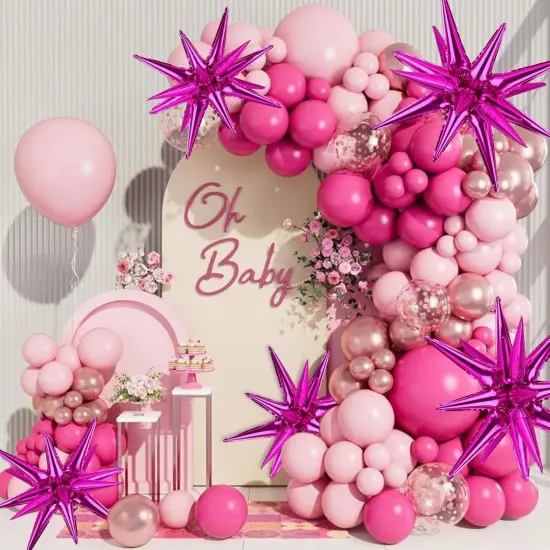 27/22 inch One-Piece Explosion Foil Balloons(Hot Pink) {4}