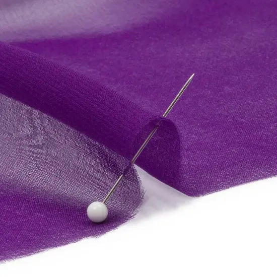 1 Yard Majesty Purple Premium Silk Chiffon Fabric Lightweight for Couture Dresses 54 Inch Width {2}