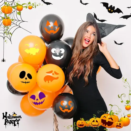 40Pcs Halloween Stencils for Painting Pumpkins 6 Inch Reusable Plastic(Halloween) {2}