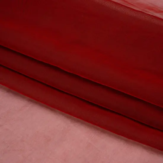 1 Yard Red Black Iridescent Silk Voile Chiffon Like Draping Fabric, 54 Inches Wide {4}