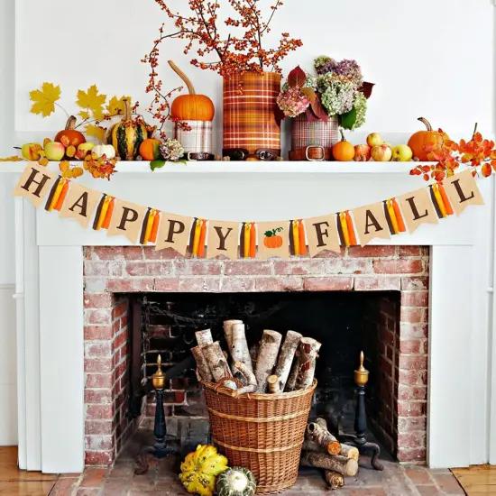 Happy Fall Pumpkin Burlap (	happy fall) {3}