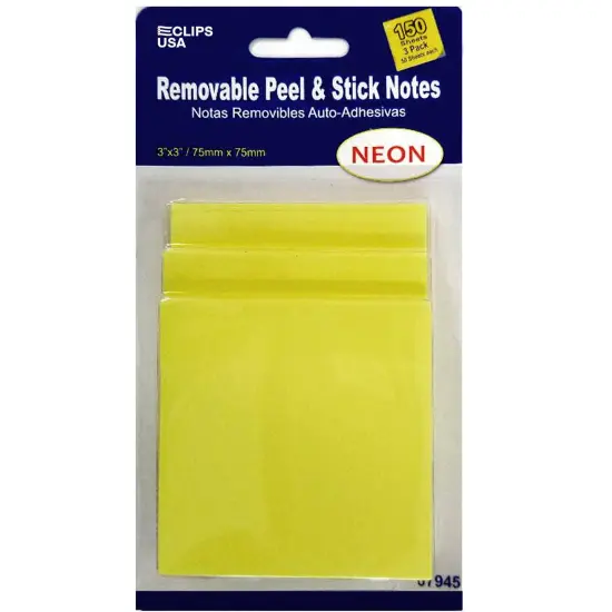 Sticky Notes Neon 3 Pack &ndash; 50 Sheets Each &ndash; 48 Sets {1}