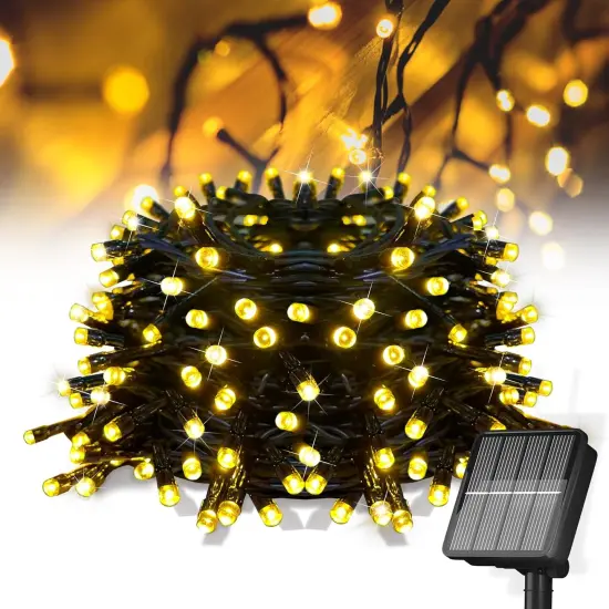 Solar String Lights with 8 Modes - 39Ft, 100 LED (Warm White) {1}