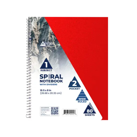Spiral Notebook 1-Subject Wide-Ruled &ndash; 80 Sheets &ndash; 36 Units {1}