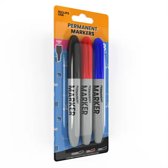 Jumbo Permanent Markers Chisel &ndash; 3 Pack &ndash; 48 Sets {3}