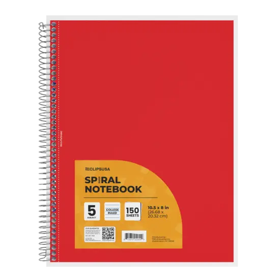 5-Subject College Spiral Notebook &ndash; 150 Sheets &ndash; 24 Ct {1}