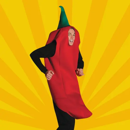 Chili Pepper Costume Spicy Red Food Tunic Funny One Piece Halloween Party Outfit Adult {5}