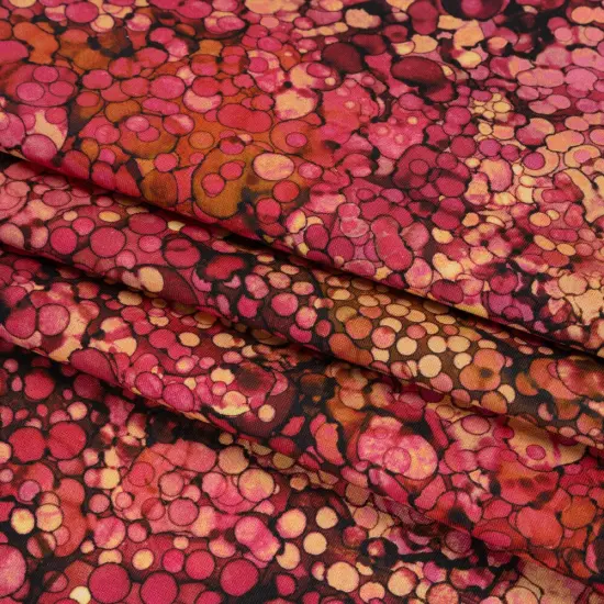 1 Yard Rose Petal Bubbles Quilting Cotton Fabric Bliss Collection Pink Red White 43 inch Width {4}