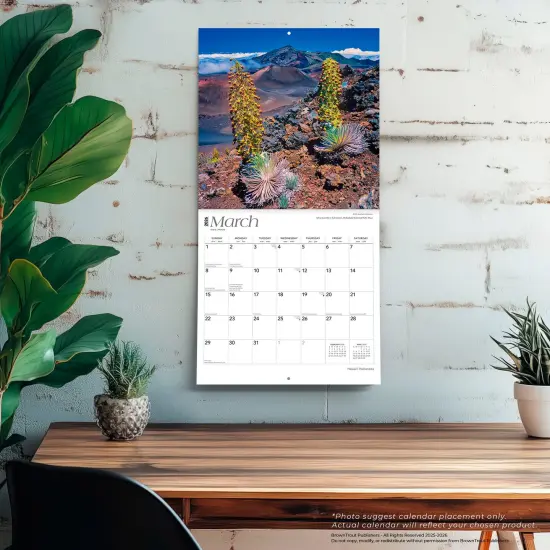 Hawaii Volcanoes | 2026 12 x 24 Inch (Hanging) Monthly Square Wall Calendar | Plastic-Free {5}