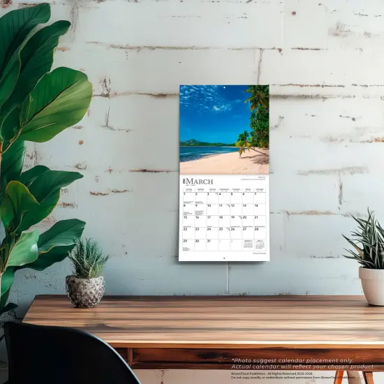 Tropical Islands | 2026 7 x 14 Inch (Hanging) Monthly Mini Wall Calendar {5}