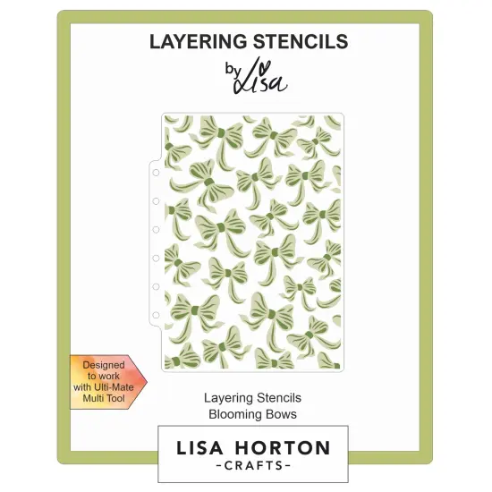 Lisa Horton Crafts Layering Stencils 5"X7"-Blooming Bows {1}