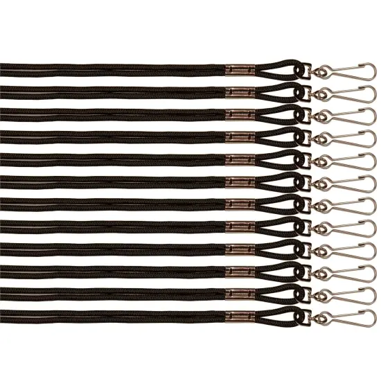 Lanyards, Black, Pack of 12 {1}