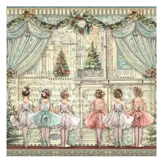 Stamperia Polyester Fabric 12"X12" 4/Pkg-The Nutcracker {6}