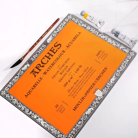 Arches Aquarelle Rough Watercolor Block 9"X12"- 140lb, 20 Sheets {3}