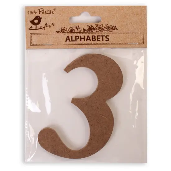 Little Birdie MDF Number 4" 1/Pkg-3 {1}